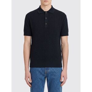 Balmain Men Wool And Linen Knit Polo Balmain